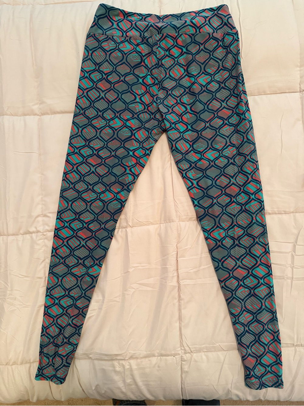 LuLaRoe Teal & Pink Geometric women’s Leggings